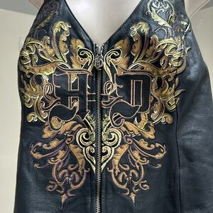 Harley Davidson leather halter top XL. Great condition.